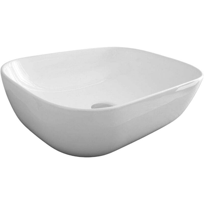 foto del prodotto miroytengo lavandino in ceramica per arredo bagno, stile rettangolare arrotondato, 46x32 cm