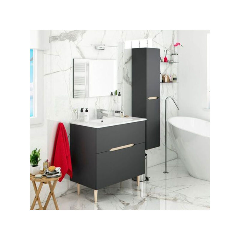 foto del prodotto miroytengo mobile bagno moderno denver con cassettone antracite e