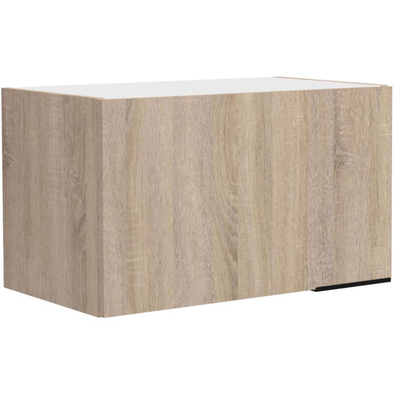 foto del prodotto miroytengo modulo cucina arko superior in stile industriale in rovere grezzo e nero con 2 ante e 1 ripiano interno 60x36x36 cm