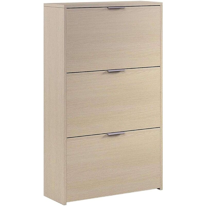 foto del prodotto miroytengo scarpiera multi stanza in rovere o bianco lucido con 3 ripiani 113x60x22 cm