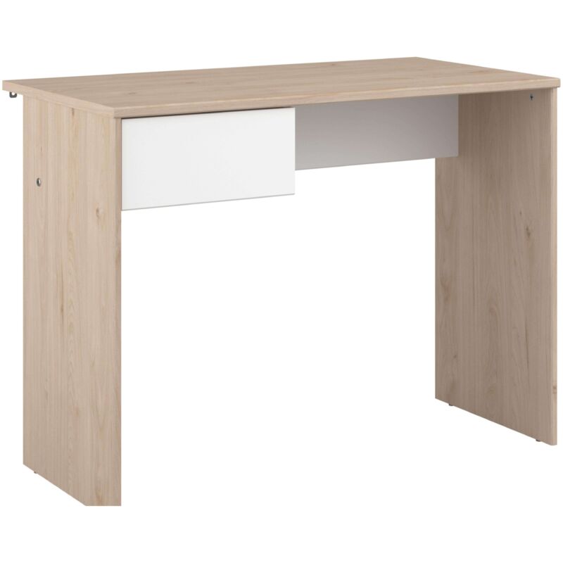 foto del prodotto miroytengo scrivania per bambini con 1 cassetto, rovere jackson e bianco opaco, mobili per cameretta, 94x71x50 cm
