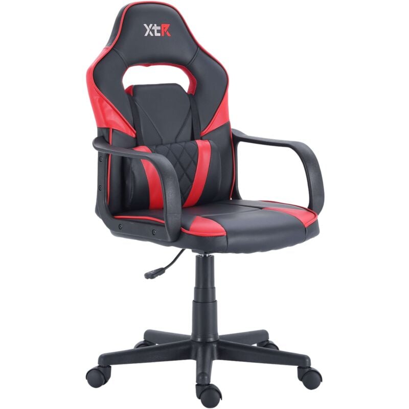 foto del prodotto miroytengo sedia da gaming red rex in nero e rosso. sedia da gaming originale. configurazione di gioco moderna.