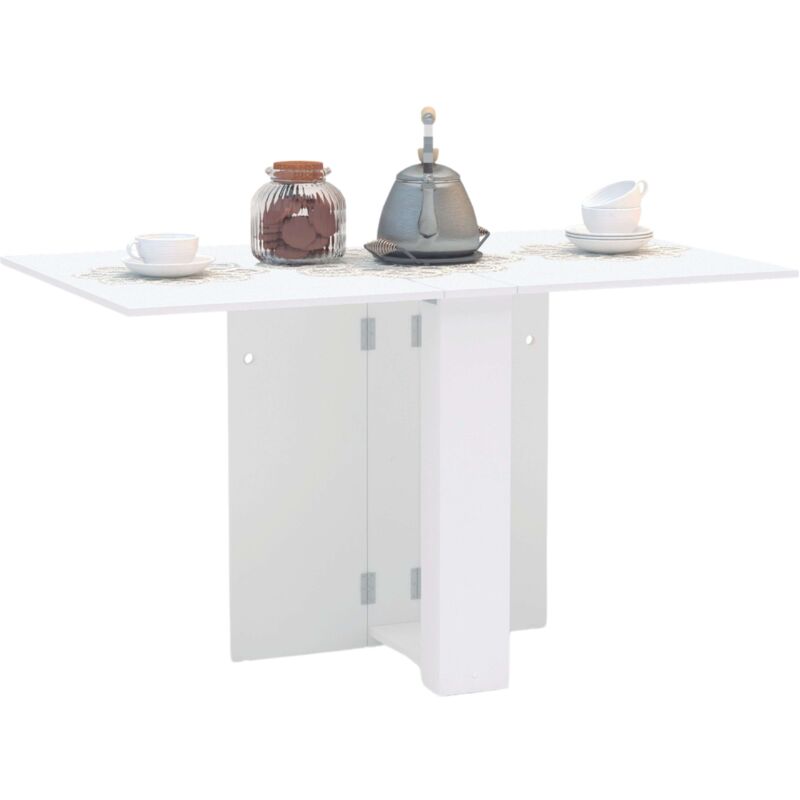 foto del prodotto miroytengo tavolo da pranzo pieghevole swing da cucina bianco 132x80 cm