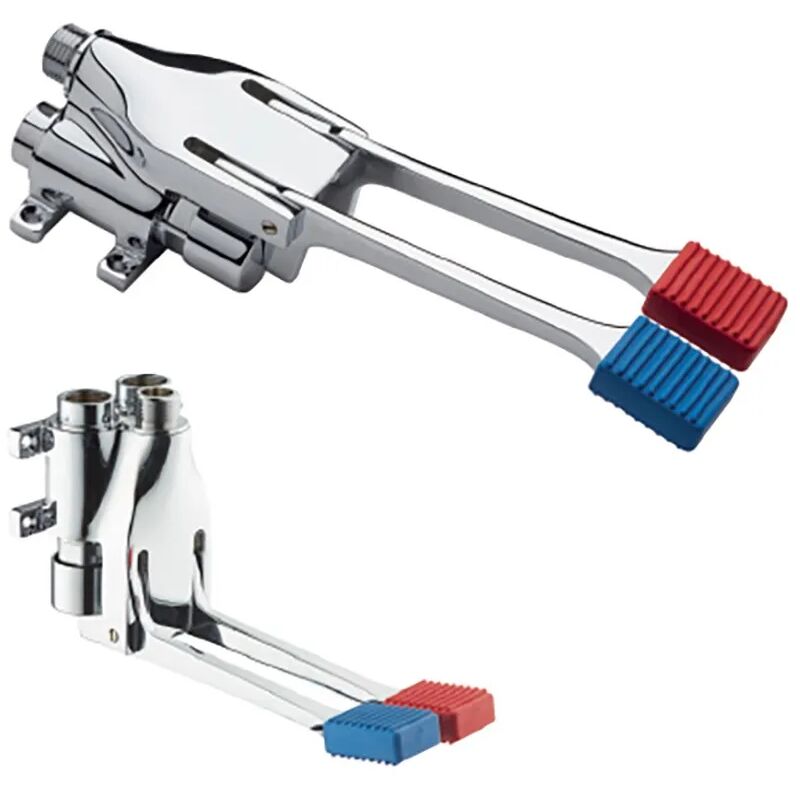 foto del prodotto miscelatore a pedale temporizzato a parete o pavimento mcm in ottone cromo