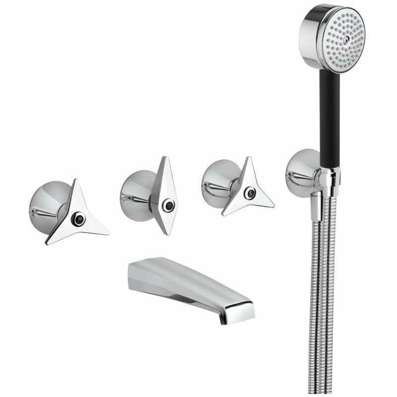 foto del prodotto miscelatore batteria incasso per vasca con set doccia mamoli gio ponti 2519fr140021 cromo