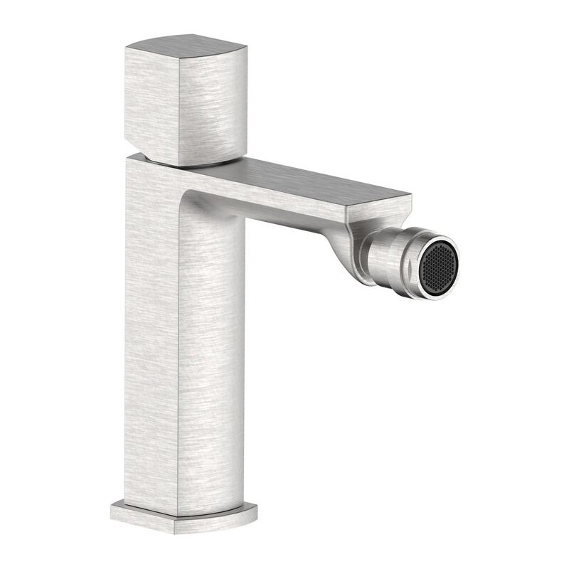 foto del prodotto miscelatore bidet acciaio spazzolato con risparmio acqua e piletta click clack serie marte