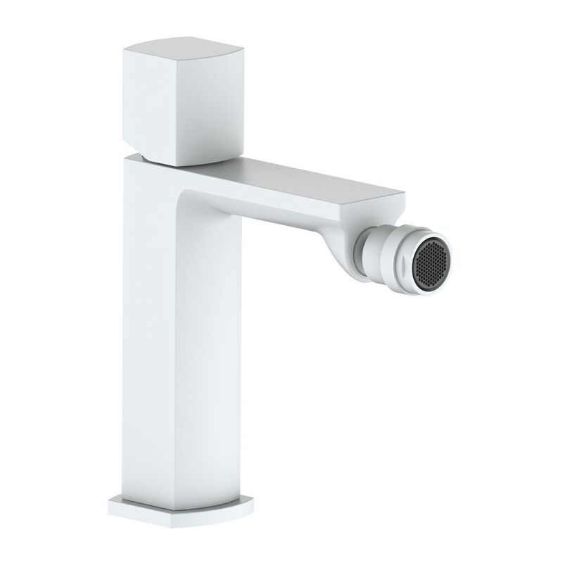foto del prodotto miscelatore bidet bianco con risparmio acqua e piletta click clack serie marte