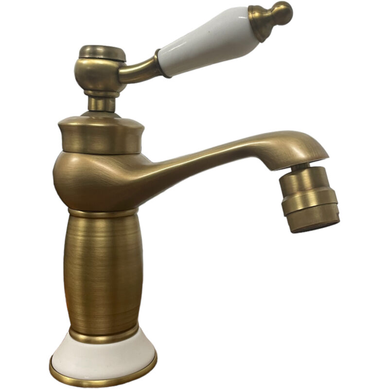 foto del prodotto miscelatore bidet bronzo ottone antico con ceramica