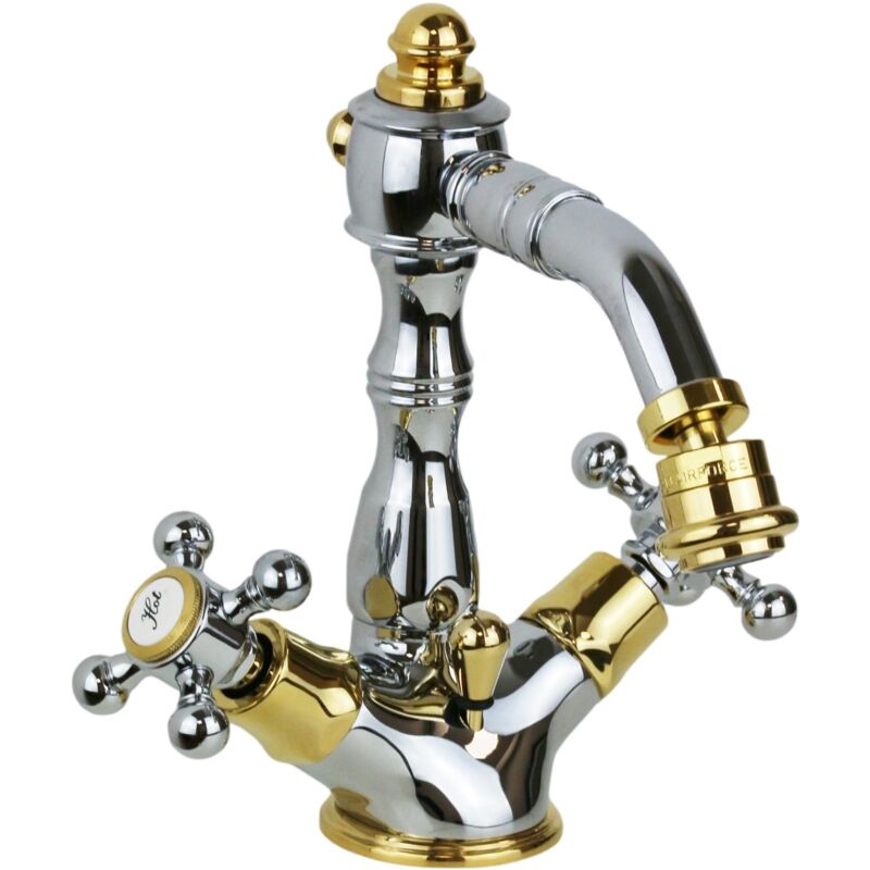foto del prodotto miscelatore bidet con canna orientabile colore cromo oro paffoni belinda fblv135co cromo oro piletta con salterello 1 1 4 belinda