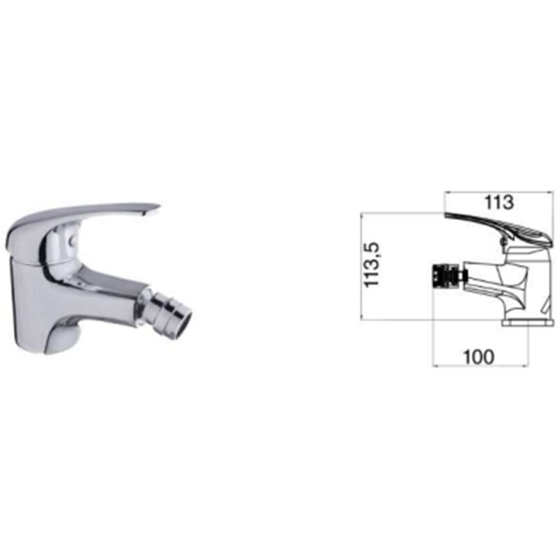 foto del prodotto miscelatore bidet cromo con leva monocomando mod. alice