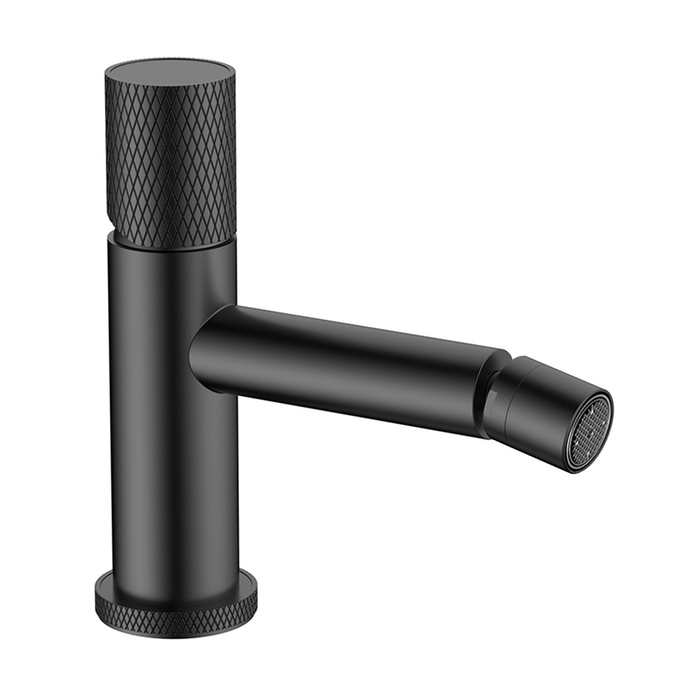 foto del prodotto miscelatore bidet nero opaco con leva zigrinata in acciaio inox gemini