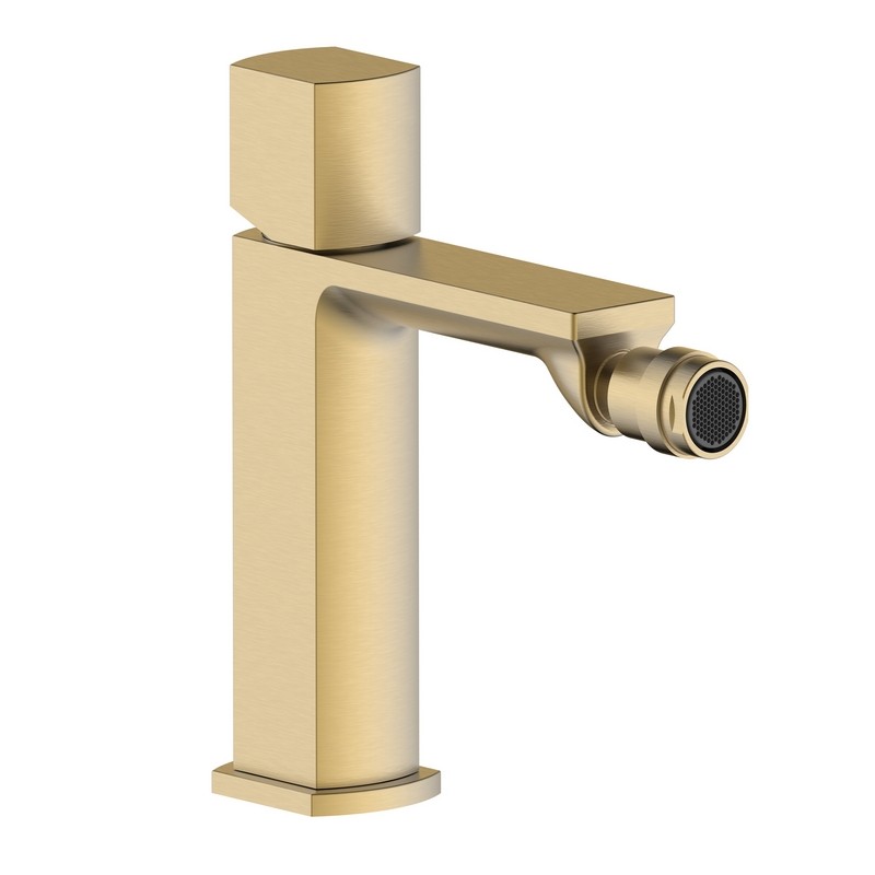 foto del prodotto miscelatore bidet oro opaco con risparmio acqua e piletta click clack serie marte