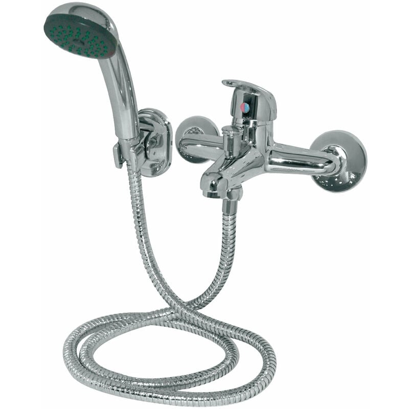 foto del prodotto miscelatore brixo mod.tirreno 40 rivstito in ottone cromato tubo 150cm.