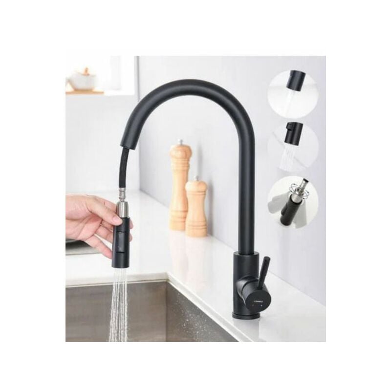 foto del prodotto miscelatore cucina rubinetto con doccetta estraibile monocomando cromato 79571