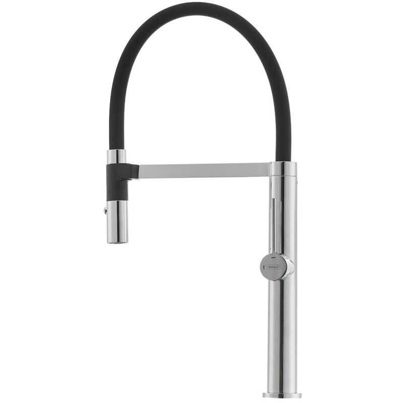 foto del prodotto miscelatore da cucina con braccio in silicone e chiusura magnetica, nero bsd176 siko