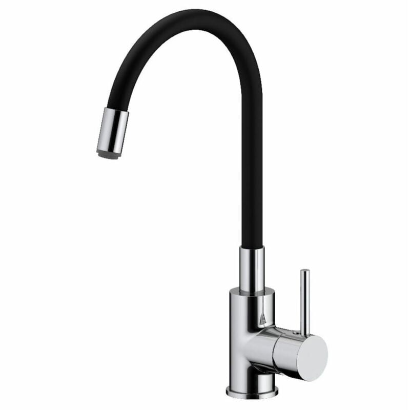 foto del prodotto miscelatore da cucina con memoria di forma, in silicone nero curvo bslpro290c siko