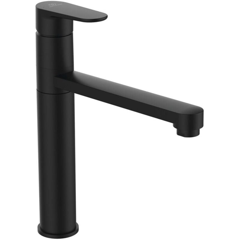 foto del prodotto miscelatore da cucina is cerafine o h180 con uscita tubo di altezza 205 mm, finitura nero opaco