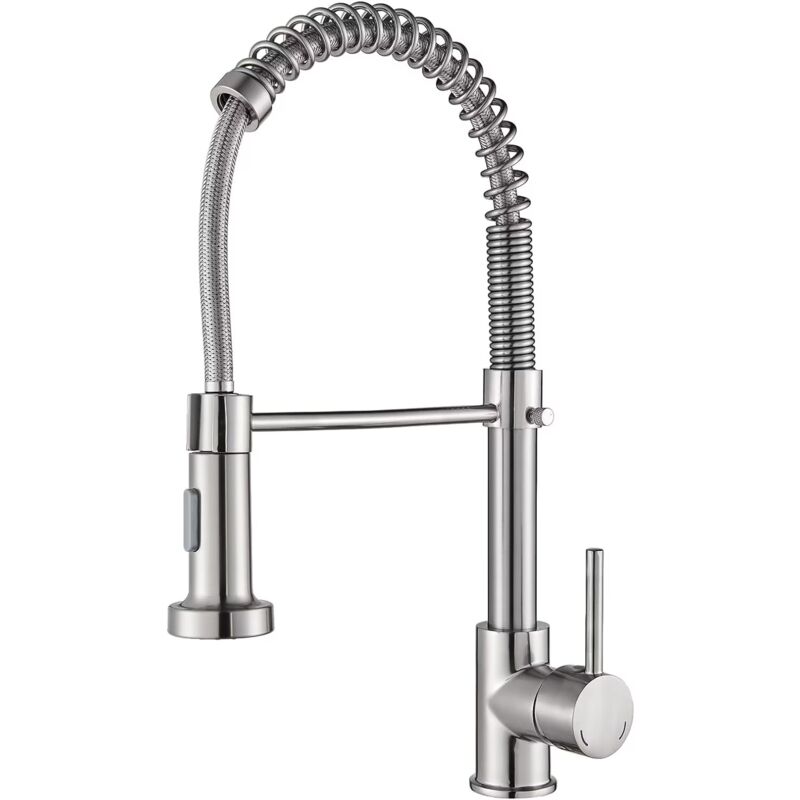 foto del prodotto miscelatore da cucina rubinetto,onyzpily rubinetto cucina rubinetto miscelatore monocomando per lavello cucina doccetta estraibile con molla nickel