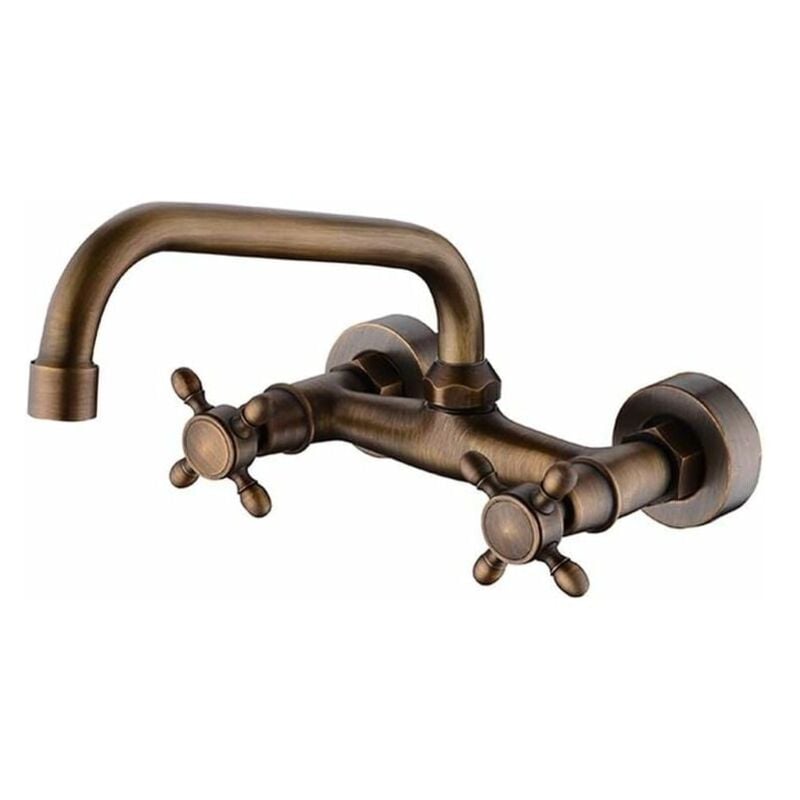 foto del prodotto miscelatore da cucina superiore, rubinetto per lavabo a parete retr europeo colore bronzo 
