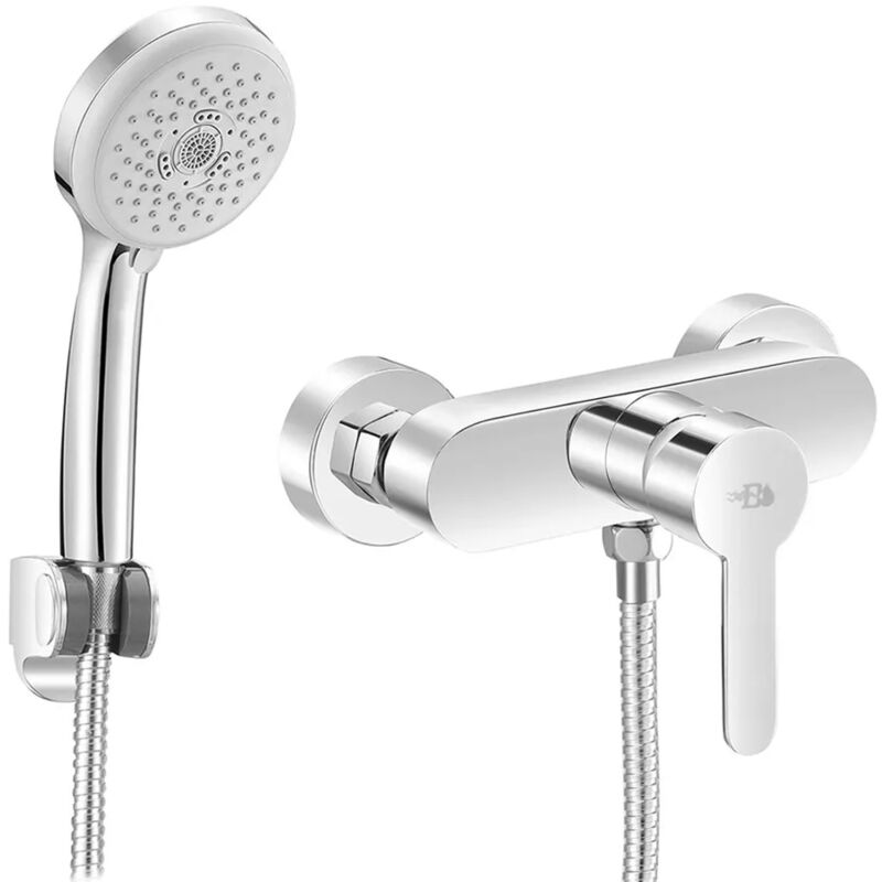 foto del prodotto miscelatore doccia esterno iole con kit doccia completo in ottone cromato