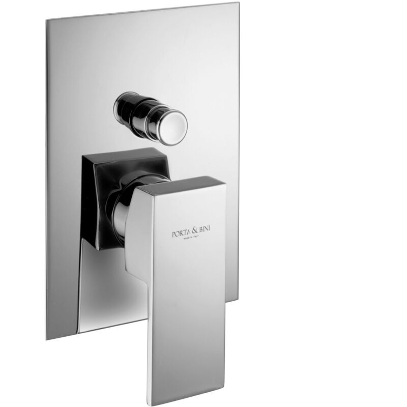 foto del prodotto miscelatore doccia incasso con deviatore piastra slim serie kiki porta bini colore a scelta nero opaco