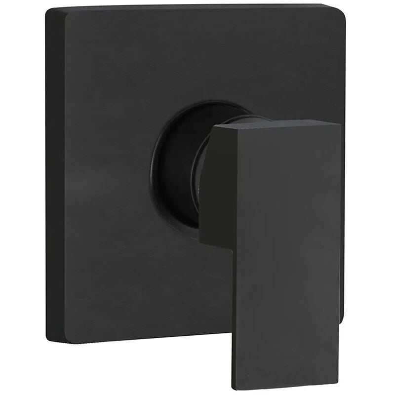 foto del prodotto miscelatore doccia incasso nero opaco in ottone design squadrato kubo