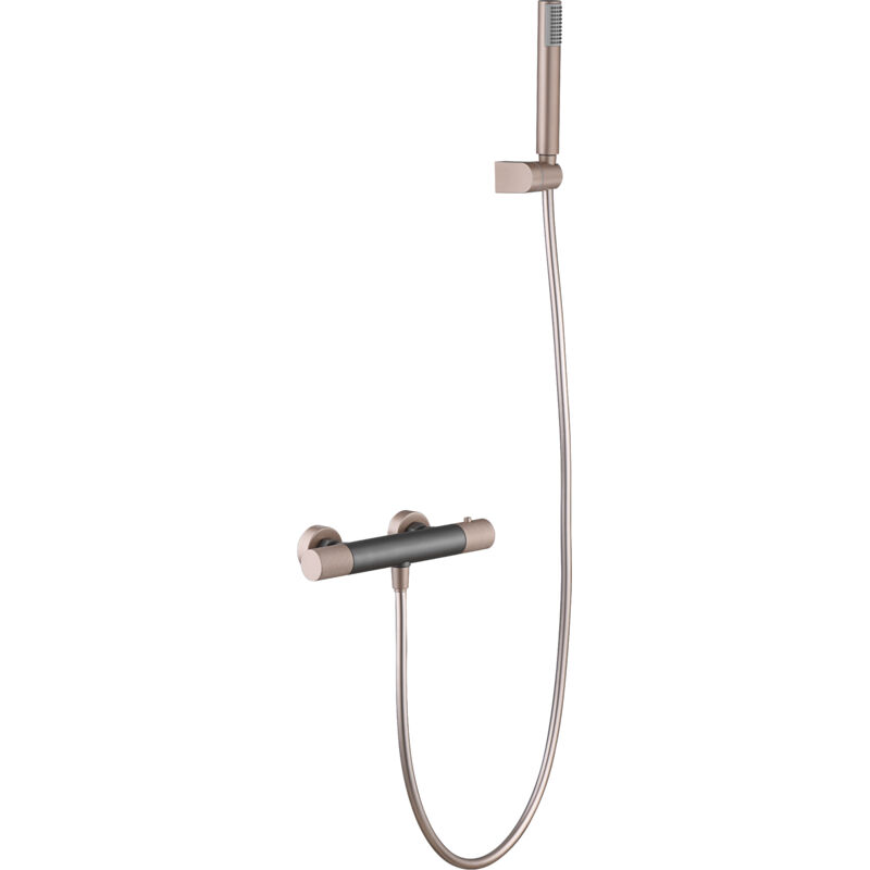 foto del prodotto miscelatore doccia termostatico line grigio opaco champagne imex imex btd038 5gc