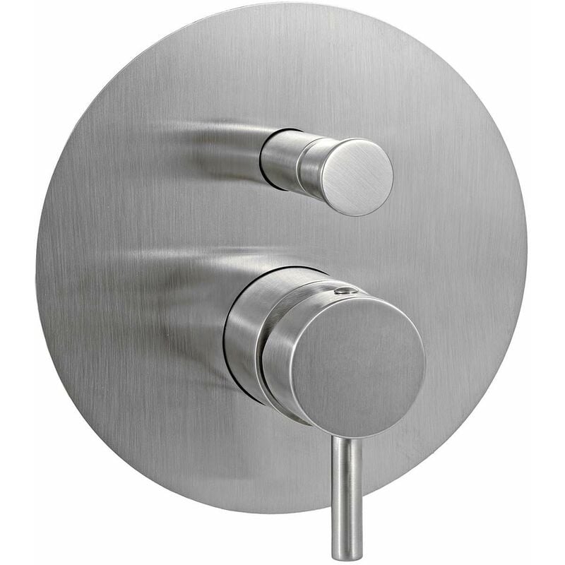 foto del prodotto miscelatore incasso doccia 2 uscite colore acciaio spazzolato paffoni light lig015st 2 uscite steel looking