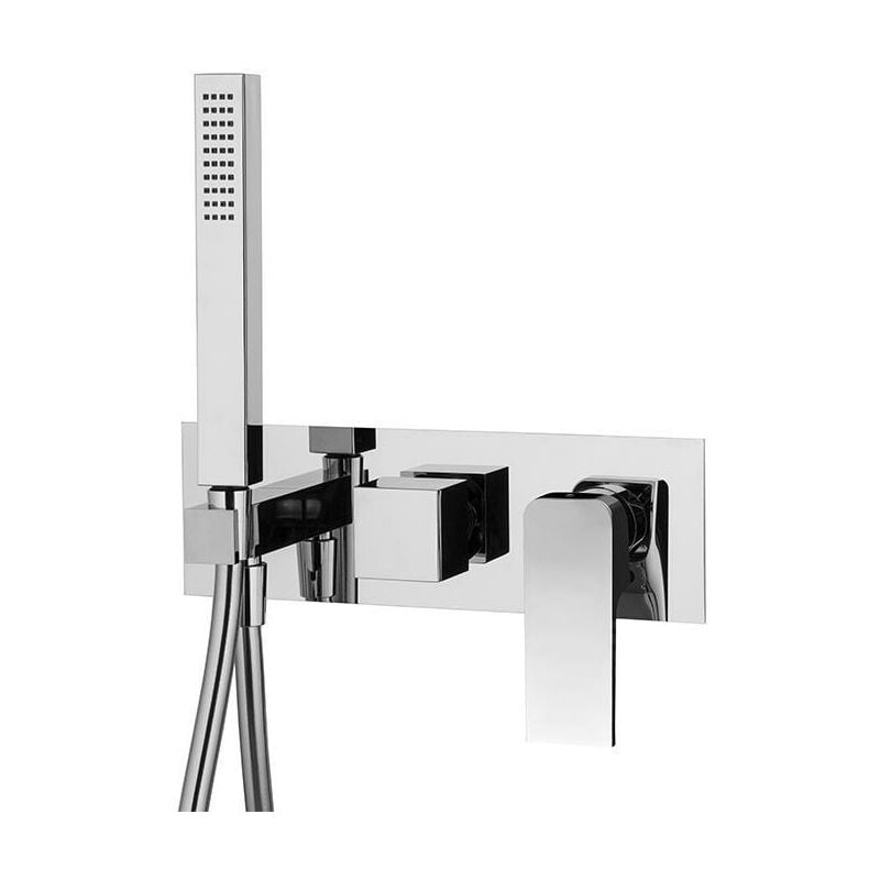 foto del prodotto miscelatore incasso doccia nero 2 uscite con set doccia fima carlo frattini f3399nx2ns