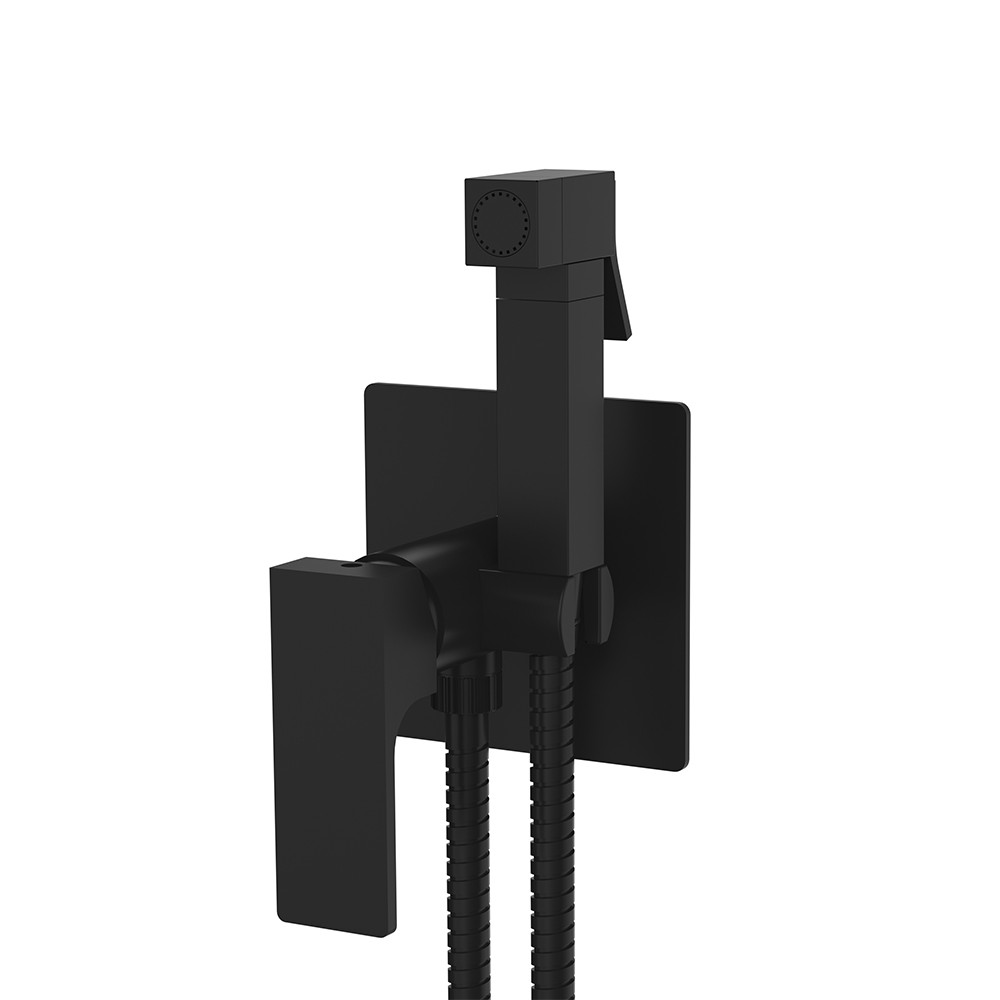 foto del prodotto miscelatore incasso per shut off con kit doccino nero opaco serie absolute