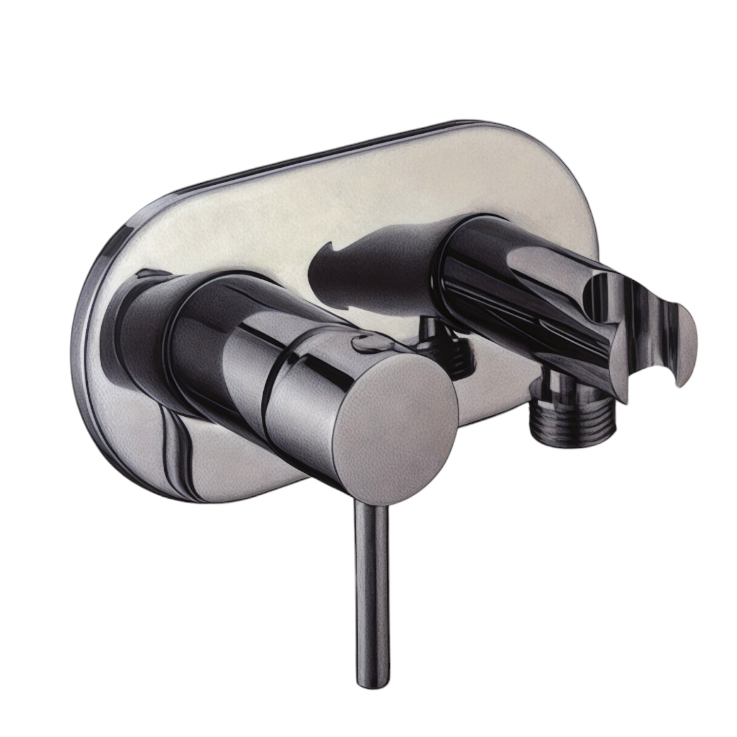 foto del prodotto miscelatore incasso tondo con supporto laterale