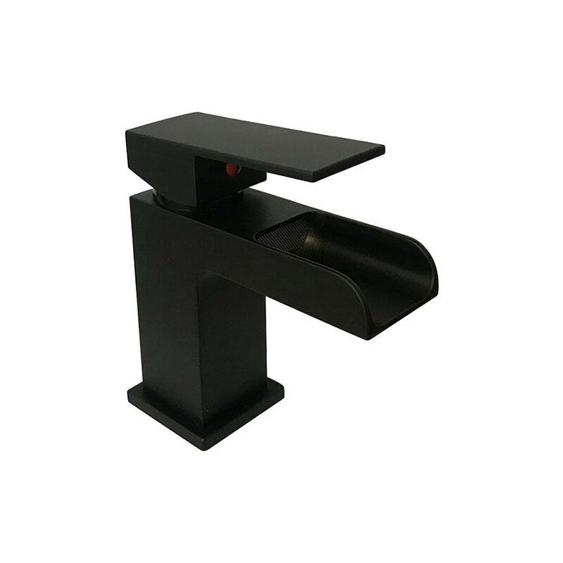 foto del prodotto miscelatore lavabo a cascata tano nero opaco