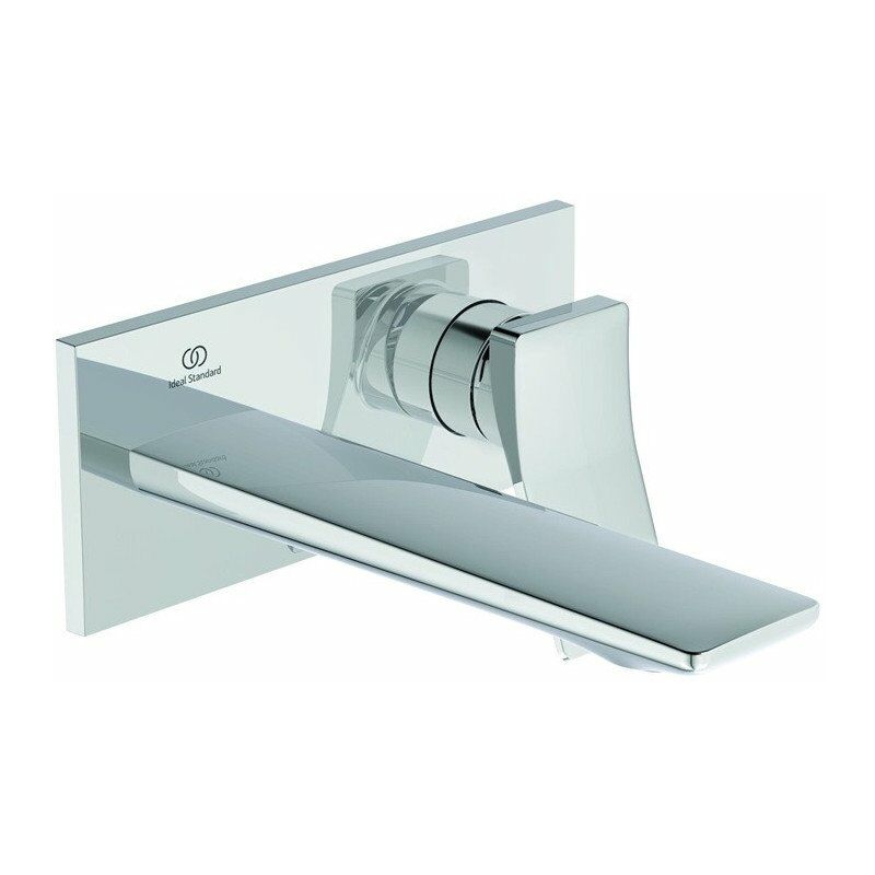 foto del prodotto miscelatore lavabo a parete check sporgenza 180mm cromo con rosetta quadrata, kit 2 ideal standard