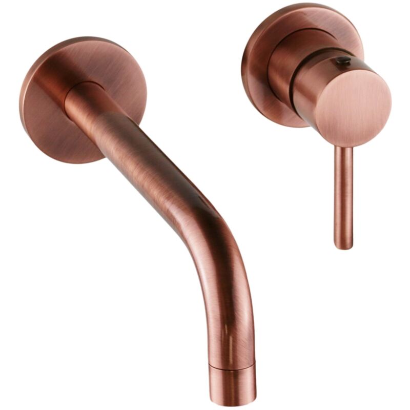 foto del prodotto miscelatore lavabo a parete in colore rame linea moderna pollini jessy mxlimcmmcra rame