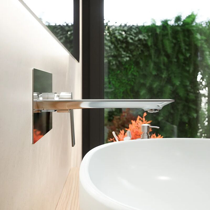 foto del prodotto miscelatore lavabo ad incasso in ottone cromato mod. ingrid