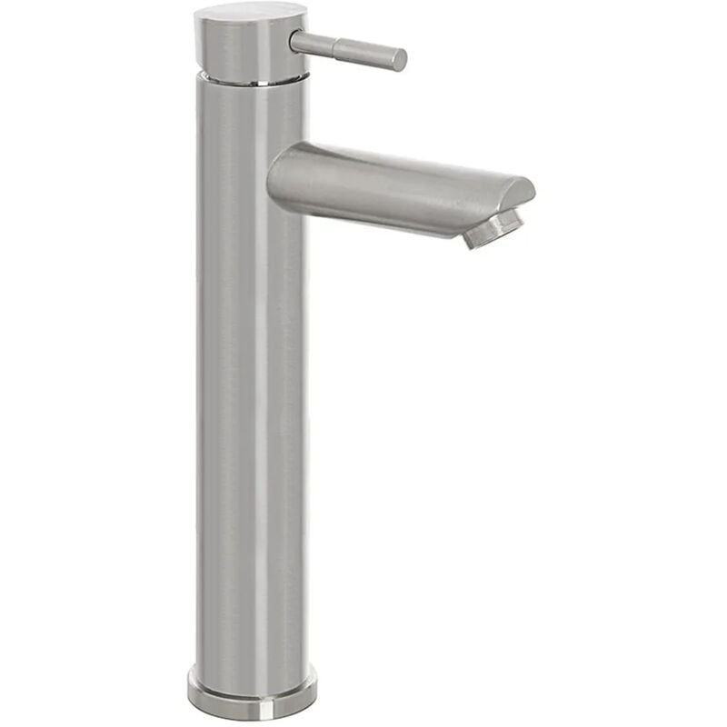 foto del prodotto miscelatore lavabo alto acciaio spazzolato e piletta click clack york