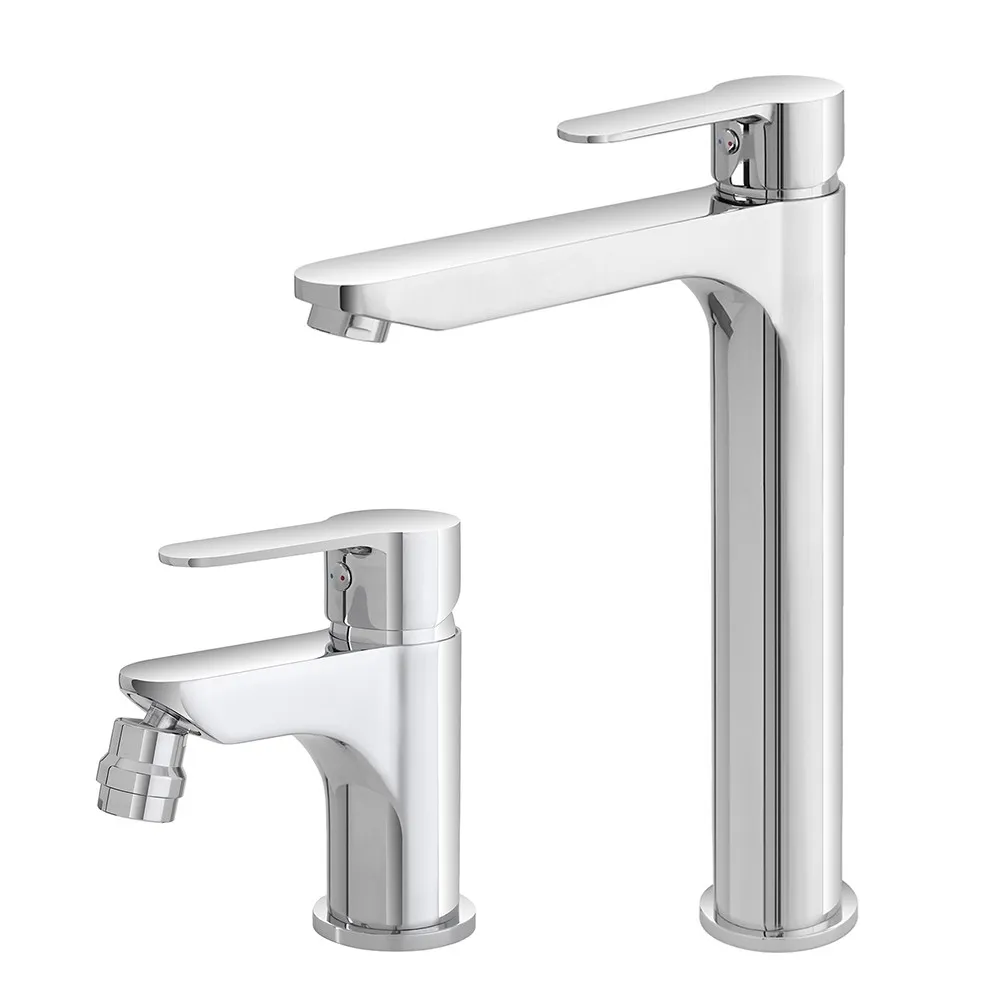 foto del prodotto miscelatore lavabo alto e bidet cromo con scarico click clack zoe