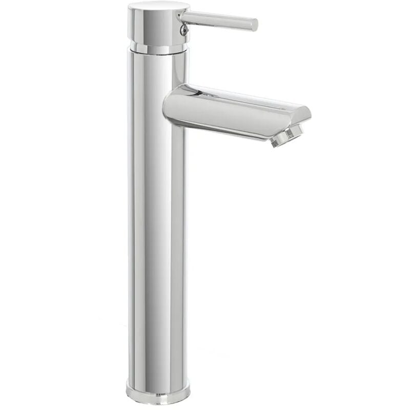 foto del prodotto miscelatore lavabo alto inox cromo lucido con piletta click clack york