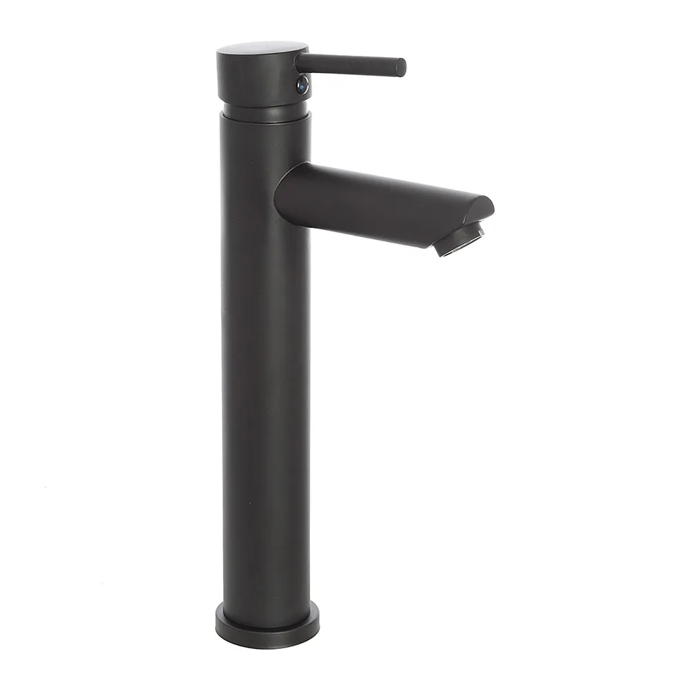 foto del prodotto miscelatore lavabo alto nero opaco con piletta click clack york