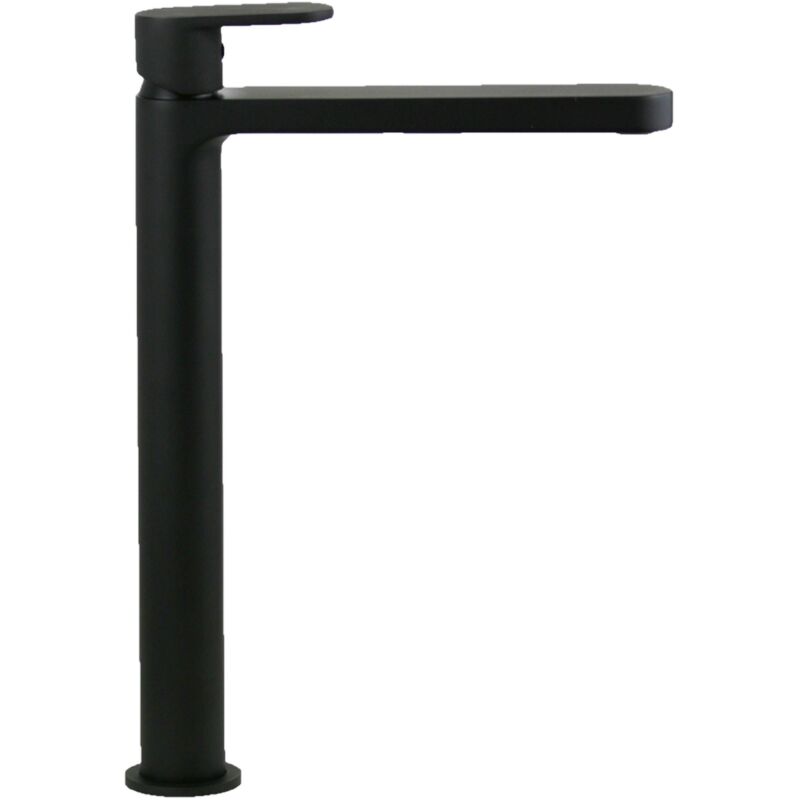 foto del prodotto miscelatore lavabo alto nero opaco ercos versilia btverkla03 nero opaco senza piletta di scarico