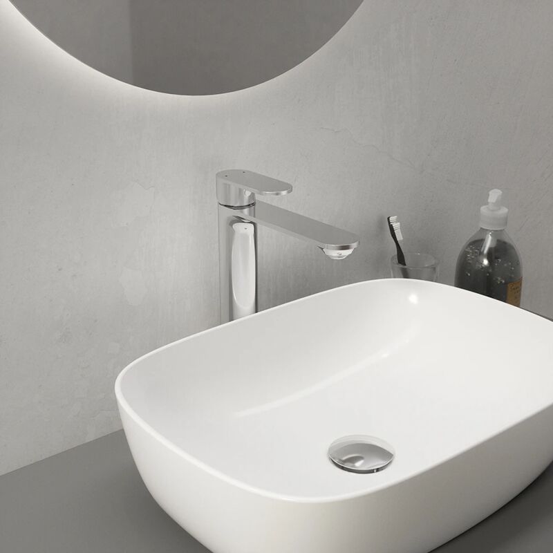foto del prodotto miscelatore lavabo alto senza scarico in ottone cromato mod. kerry