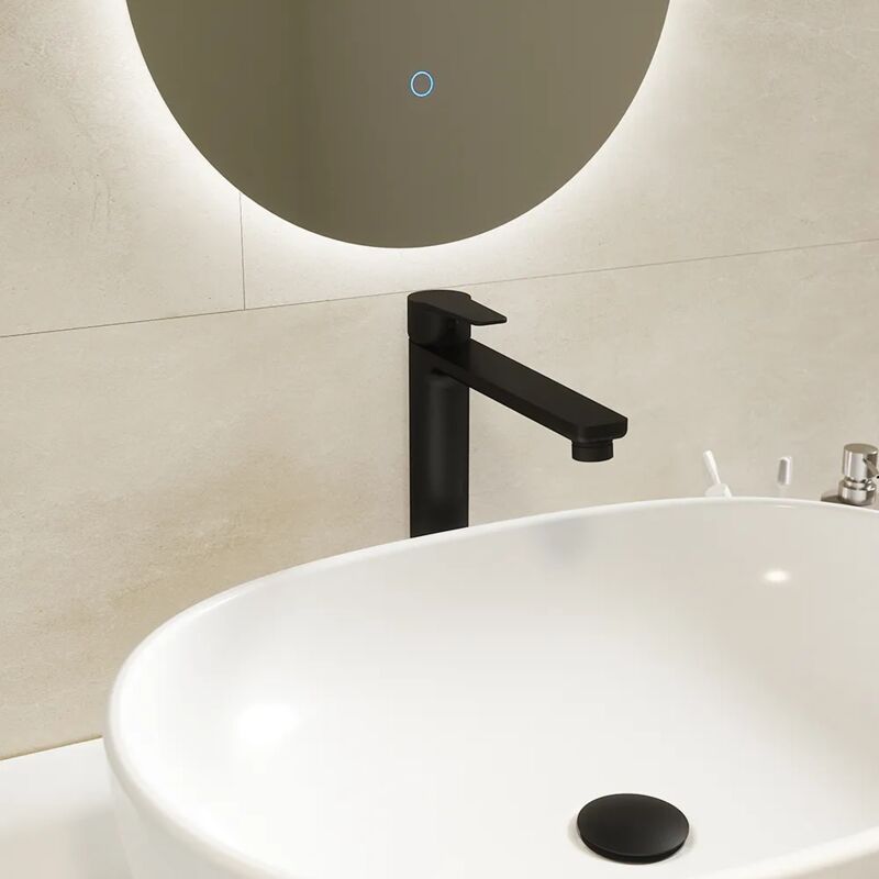 foto del prodotto miscelatore lavabo alto senza scarico in ottone nero opaco mod. jane