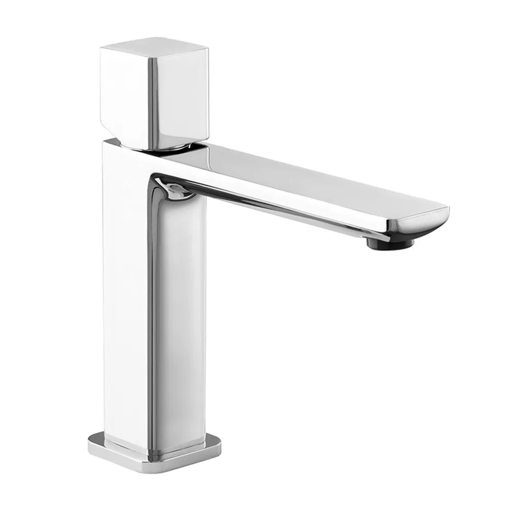 foto del prodotto miscelatore lavabo bocca lunga in ottone con manopola e piletta click clack lotus