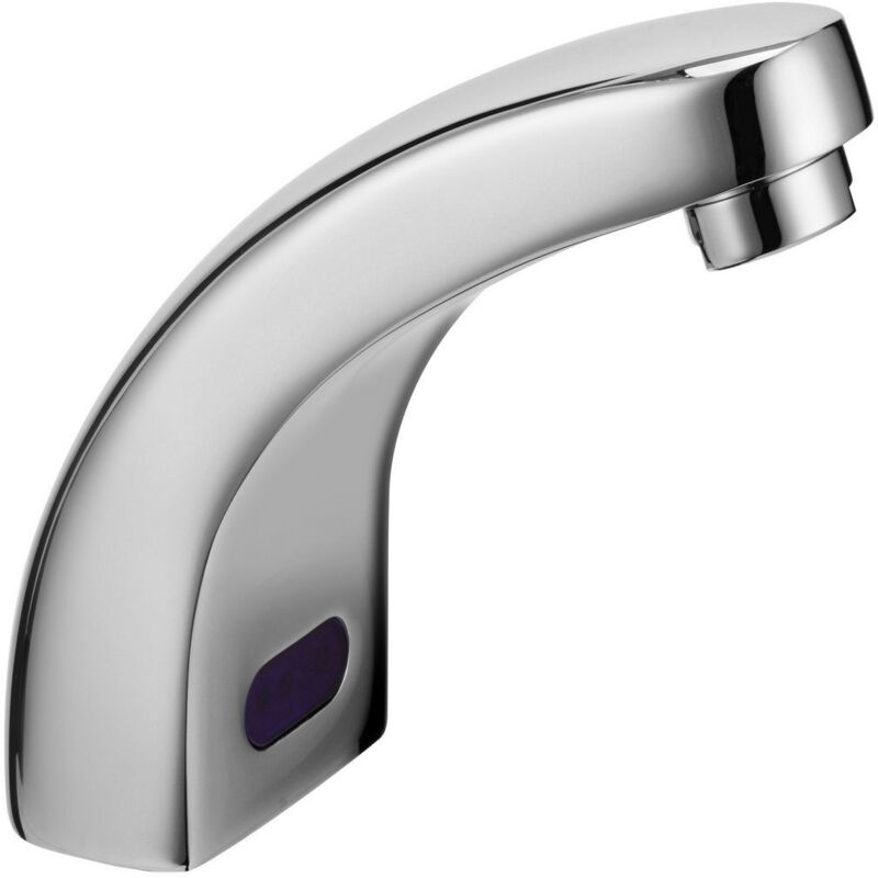 foto del prodotto miscelatore lavabo con fotocellula cromo con funzionamento sia a batteria che con corrente elettrica mod. hotellerie