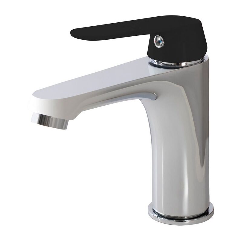 foto del prodotto miscelatore lavabo cromo e nero con leva monocomando mod. dream