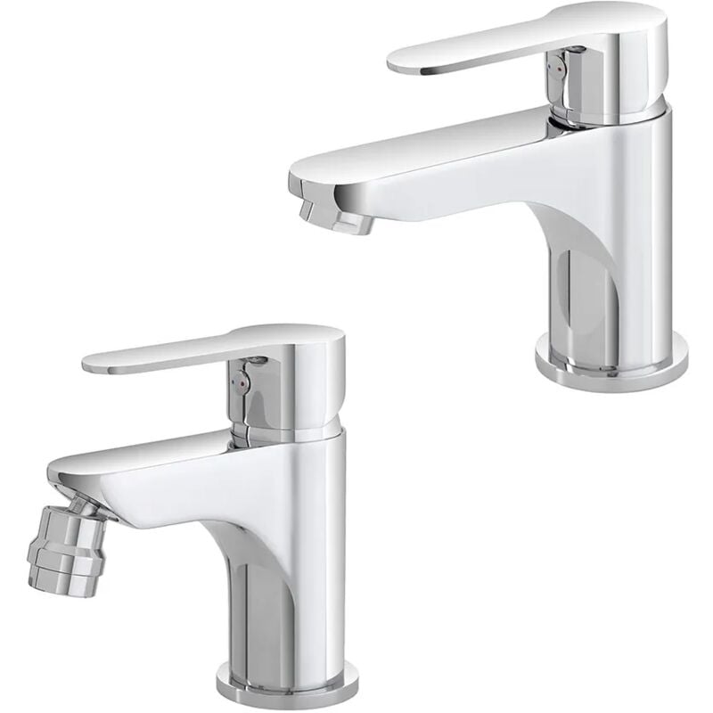 foto del prodotto miscelatore lavabo e bidet cromati con scarico click clack incluso zoe