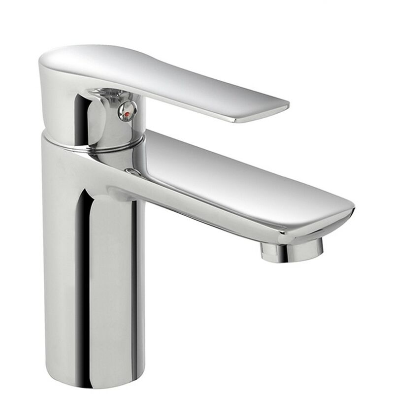 foto del prodotto miscelatore lavabo flat in ottone cromato con piletta click clack
