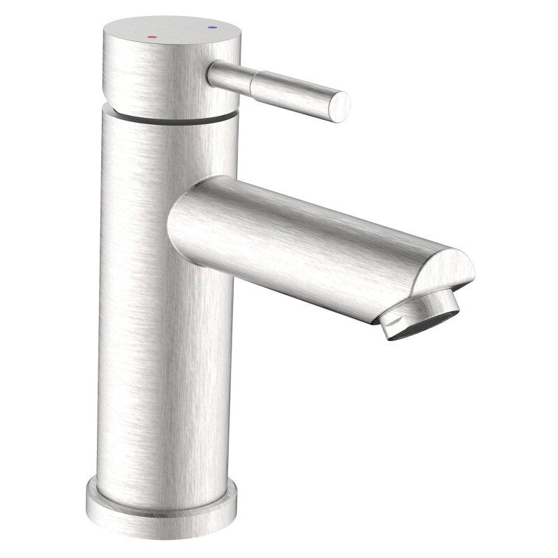 foto del prodotto miscelatore lavabo in acciaio inox satinato tondo