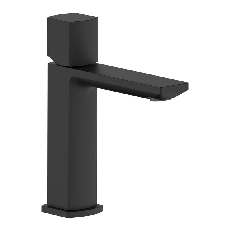 foto del prodotto miscelatore lavabo nero opaco con risparmio acqua e piletta click clack serie marte