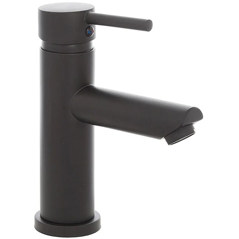 foto del prodotto miscelatore lavabo nero opaco in acciaio con piletta click clack york